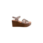 Oh My Sandals Γυναικείες Πλατφόρμες Μπρονζέ 4893 Δερμάτινες