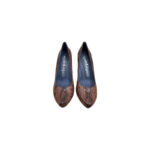 again & again Γυναικείες Γόβες  Καφέ Φίδι 9734 Δερμάτινες - Image 3