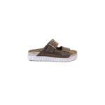 Sunny Sandals  Γυναικείες Παντόφλες Χακί Σκούρο ROMA-60702 Δερμάτινες