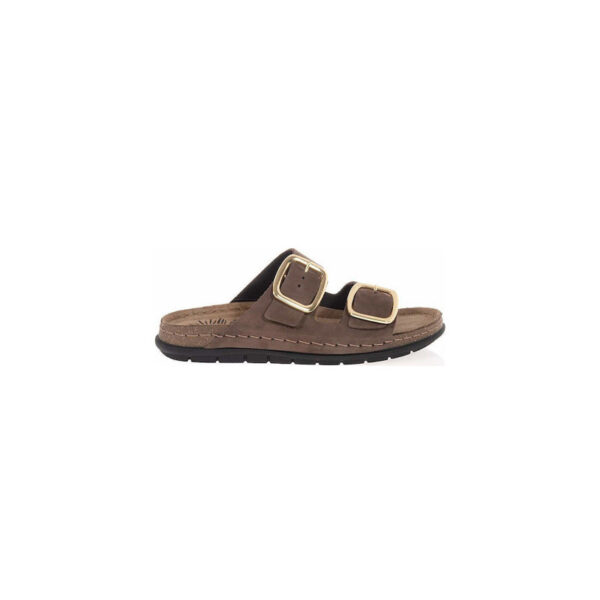 Sunny Sandals  Γυναικείες Παντόφλες Καφέ SIENNA-60302 Δερμάτινες