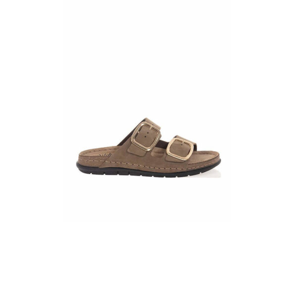 Sunny Sandals  Γυναικείες Παντόφλες Χακί SIENNA-60302Κ Δερμάτινες