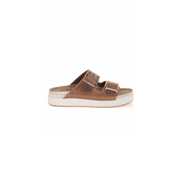 Sunny Sandals  Γυναικείες Παντόφλες Καφέ ROMA-60702K Δερμάτινες