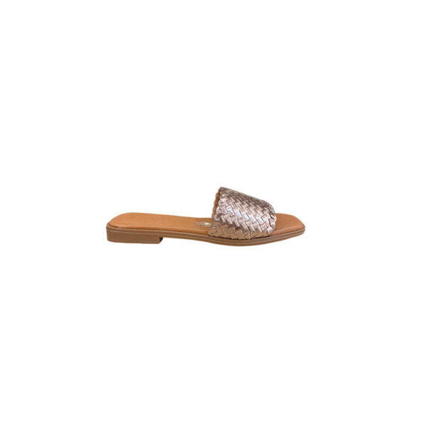 Oh My Sandals CAVA TB Γυναικείες Παντόφλες Μπρονζέ 5829 Δερμάτινες