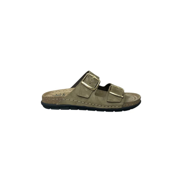 Sunny Sandals  Γυναικείες Παντόφλες Λαδί SIENNA-60302L Δερμάτινες