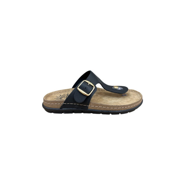 Sunny Sandals  Γυναικείες Παντόφλες Μαύρες SIENNA-60301Μ Δερμάτινες