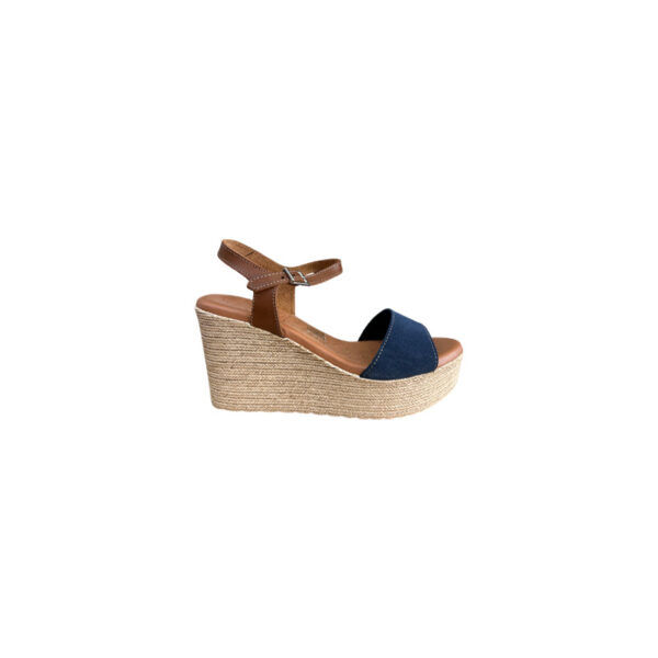 Oh My Sandals Γυναικείες Πλατφόρμες Μπλέ 5034 Δερμάτινες
