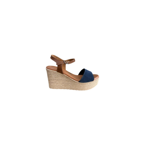 Oh My Sandals Γυναικείες Πλατφόρμες Μπλέ 5034 Δερμάτινες